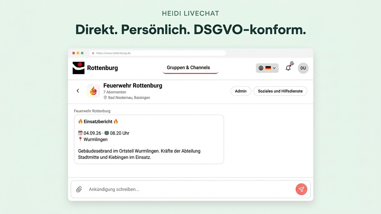 DSGVO-konformer Livechat auf der Webseite einer Kommune